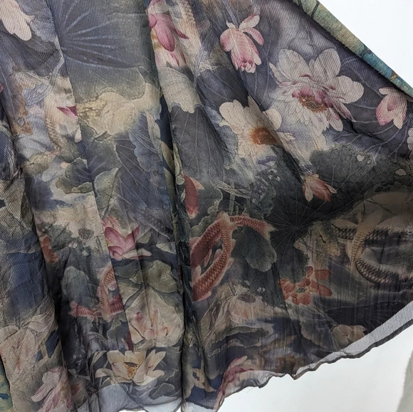 Soft Surroundings M Tea Gardens Topper Bird Sweater Cardigan Fairy Mystical Boho - Picture 7 of 13